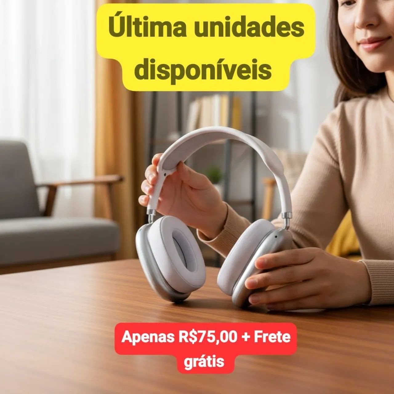 Fone de ouvido sem fio - qualidade de som profissional