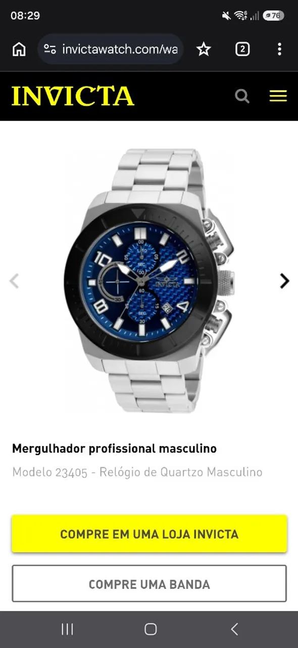 Relógio invicta pro diver trinite 23405