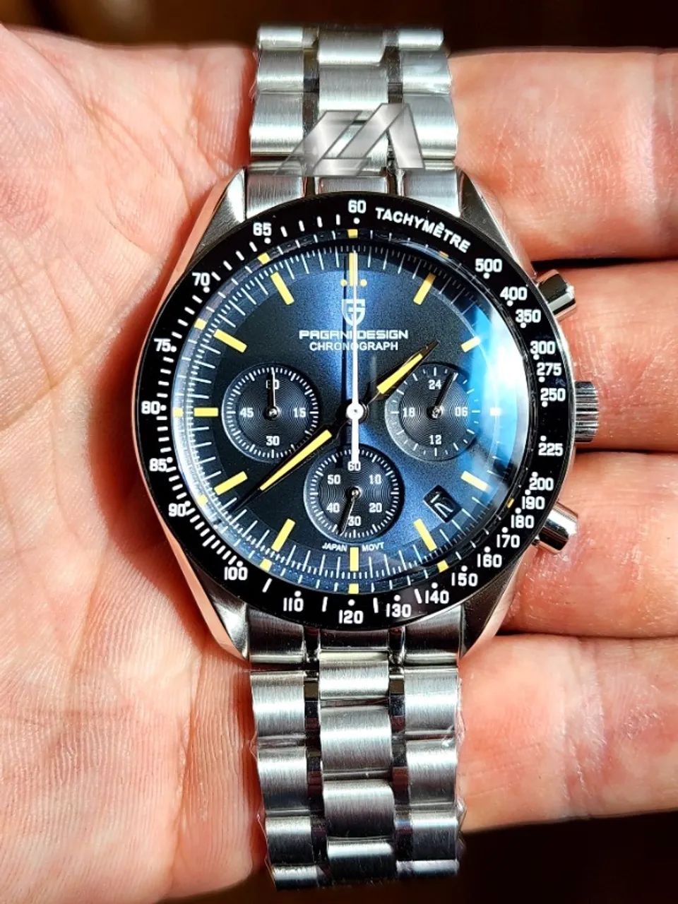 Relógio Pagani Design Moon Azul Speedmaster PD-1701 007 - Foto 3
