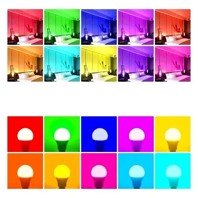 Lâmpada LED Dicroica RGB 16 Cores 10W Luatek E27 Com Controle Remoto - Foto 4