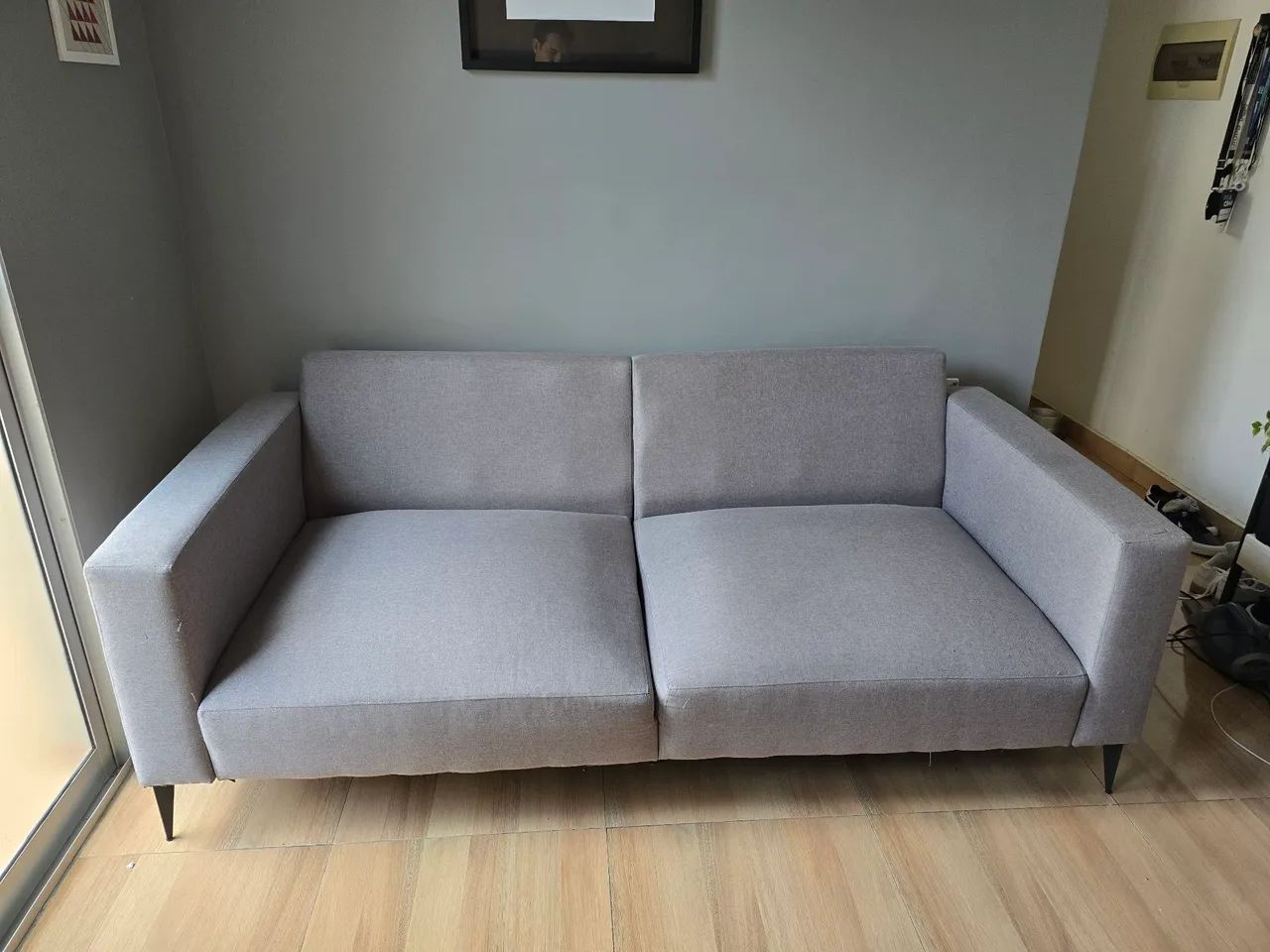 Sofá Unne 3 Lugares com Molas Ensacadas Linho Cinza 2m - Foto 4