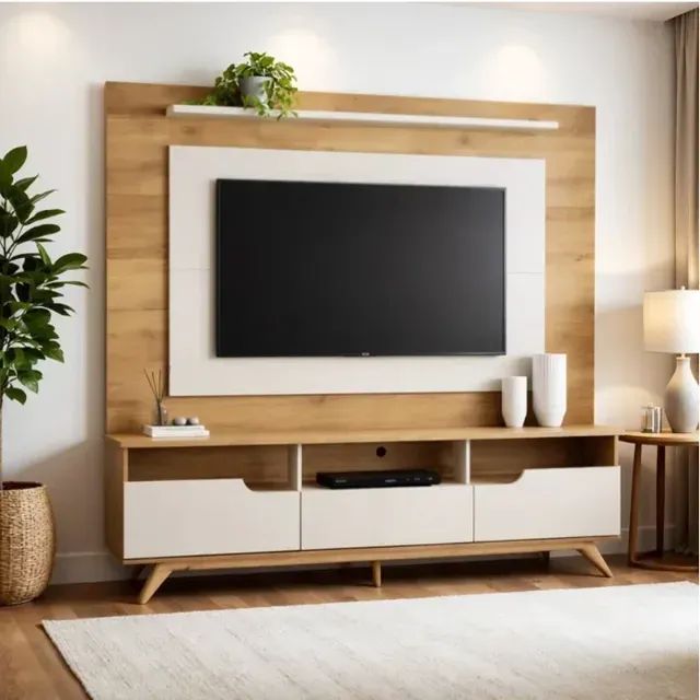 Rack Home Diplomata Cinamomo/Off White Valdemóveis - Entrega Rápida! 