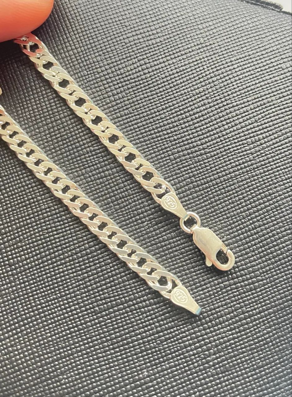 Pulseira nova de prata 925 maciça elo duplo - Foto 4