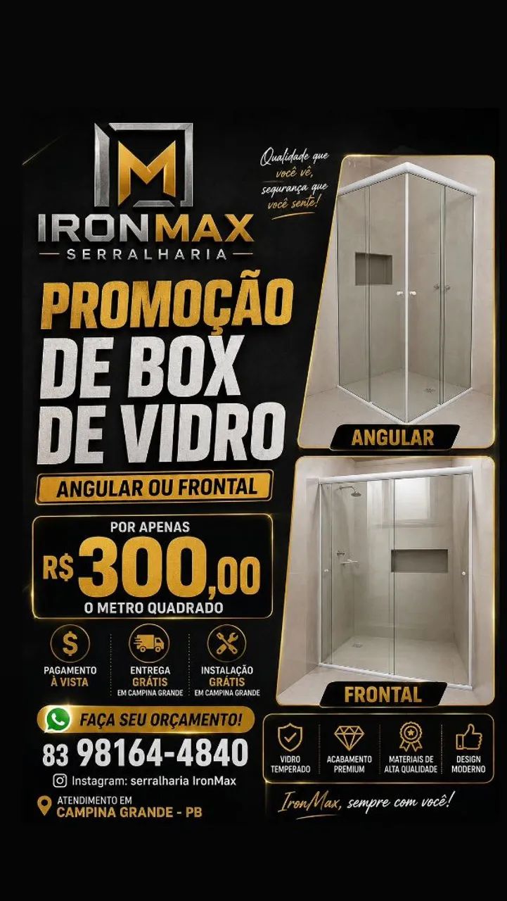 PROMOÇÃO DE BOX DE BANHEIRO 