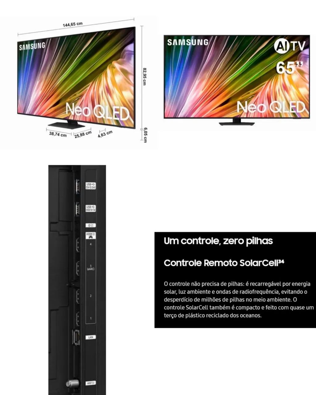 TV 65 pol. Samsung NeoQLED 65QN85D 4K, 1 mês de uso, Alexa integrada, parcelada ou à vista - Foto 2