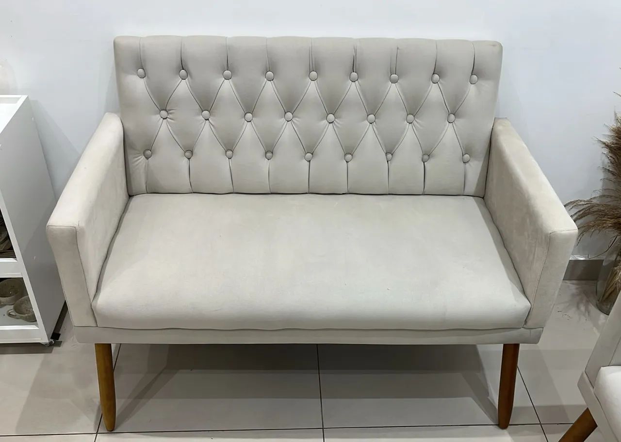 Kit 1 namoradeira 2 poltronas 1 puff  - Foto 4