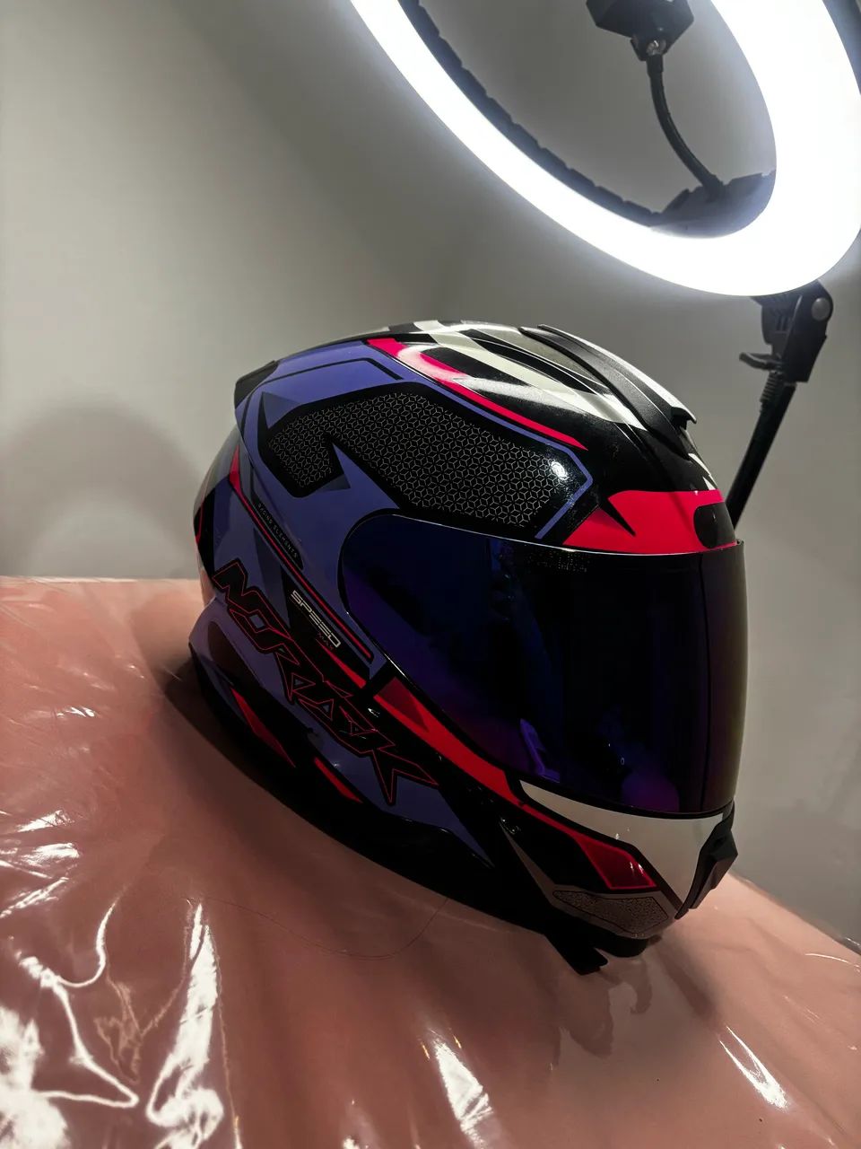 Capacete Norisk Razor Rosa e Roxo - Peças para motos - Conjunto