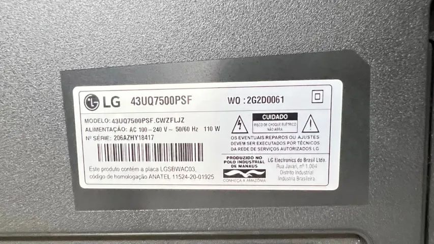 Smart TV LG 43 Polegadas 4K 43UQ7500 WebOS Com Base e Controle Original 1 ano de uso - Foto 4