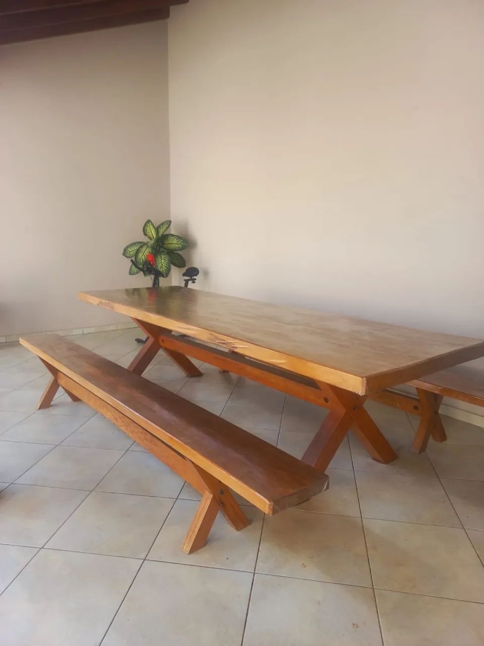 Mesa e bancos madeira garapeira  - Foto 3
