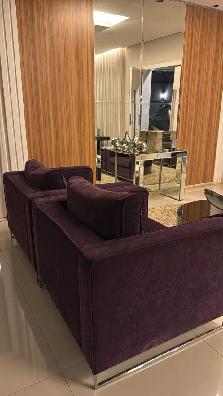 2 poltronas contemporanea de bracos retos com base metalica  - Foto 2