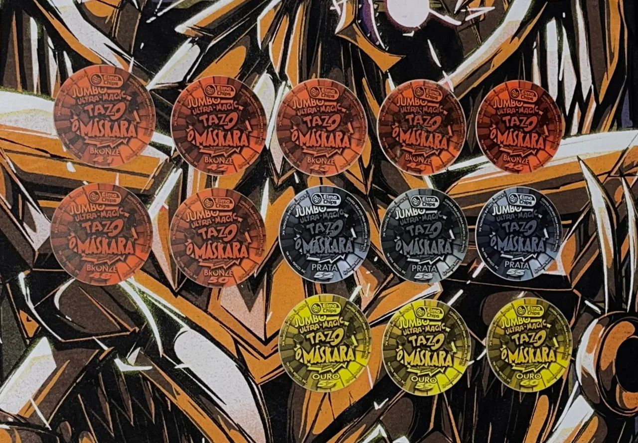 Gigan Tazos Jumbo O Maskara Elma chips | 13 Tazos