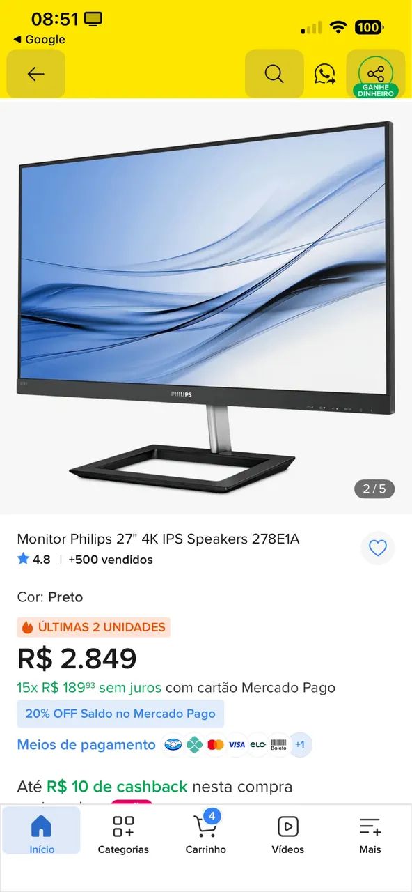 Monitor Phillips 27 polegadas 4k - Foto 2