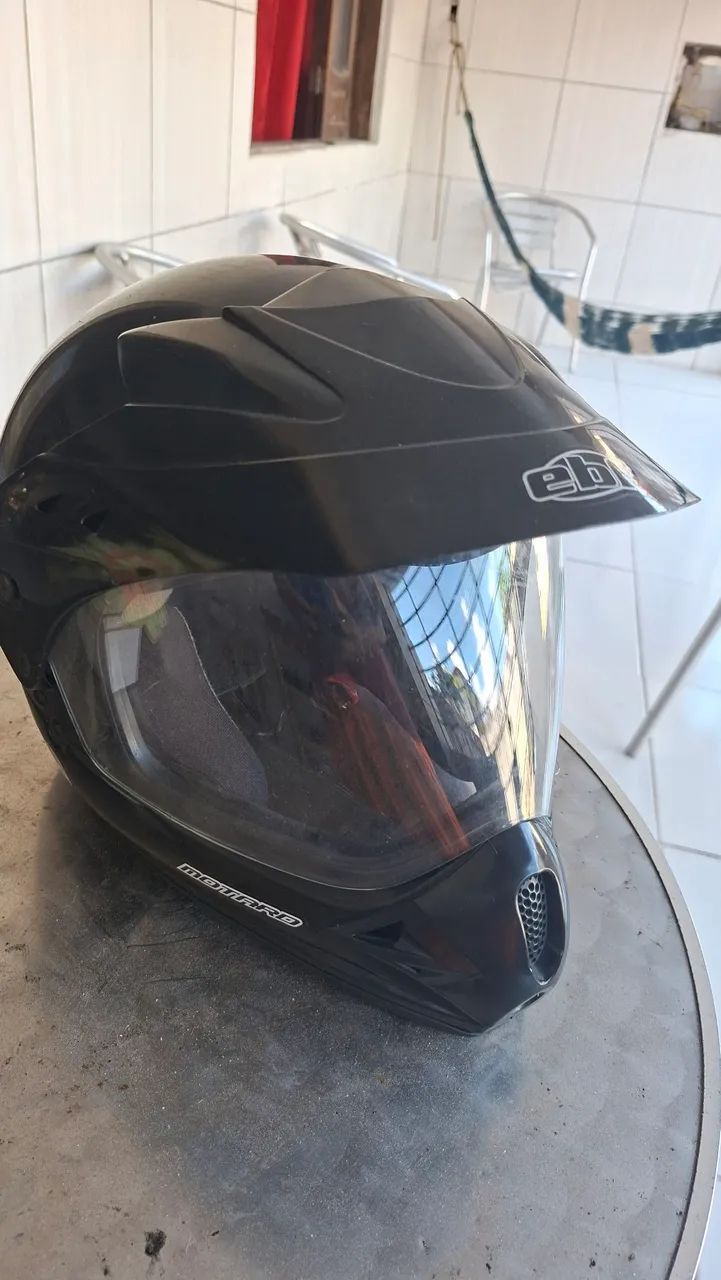 capacete EBF Motard Solid preto de motocross - PREÇO NEGOCIÁVEL