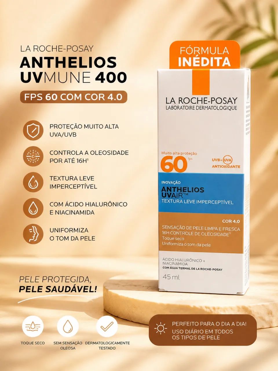 Protetor Solar La Roche-Posay Anthelios FPS 60 com Cor 4.0 - 45 ml - Foto 2