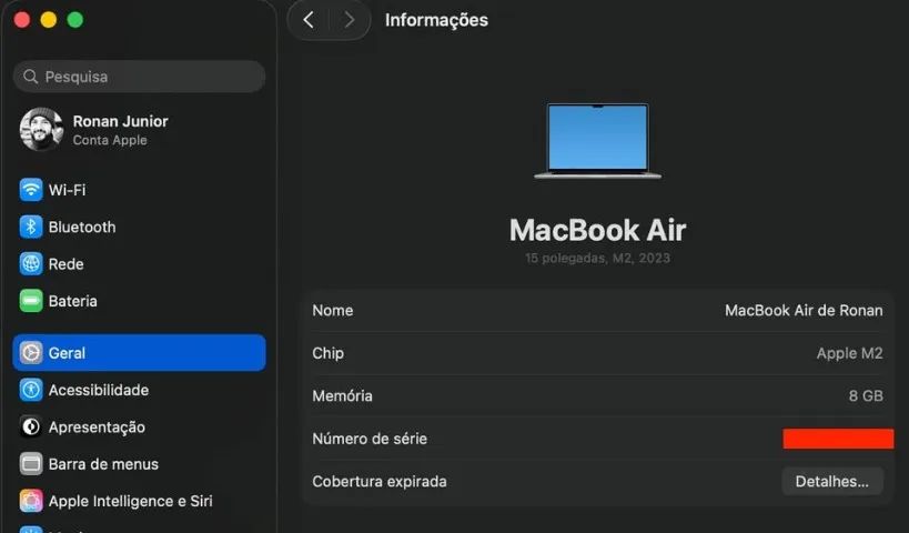 MacBook Air M2 15 polegadas starlight M2 8GB de RAM 256GB SSD, Apple M2 10-Core GPU 120 Hz - Foto 4