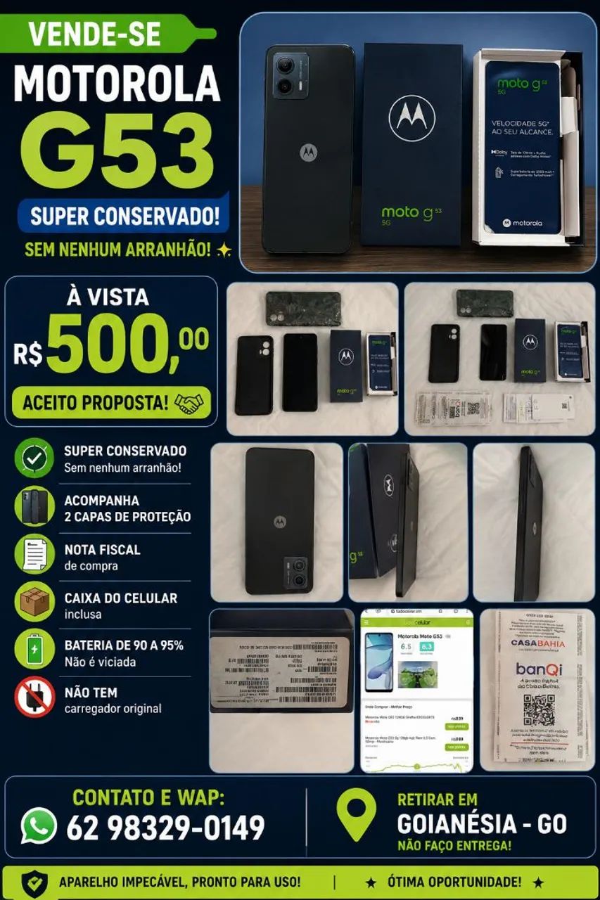 Celular MotoG53 128, impecável a baixo custo (usado) - Foto 2