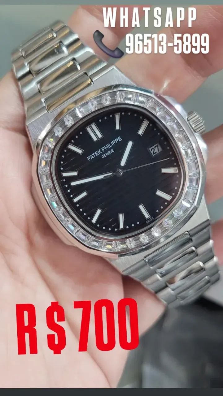 Relógio PATEK PHILIPPE NAUTILUS AUTOMÁTICO COM PEDRAS CRAVEJADAS - Foto 2