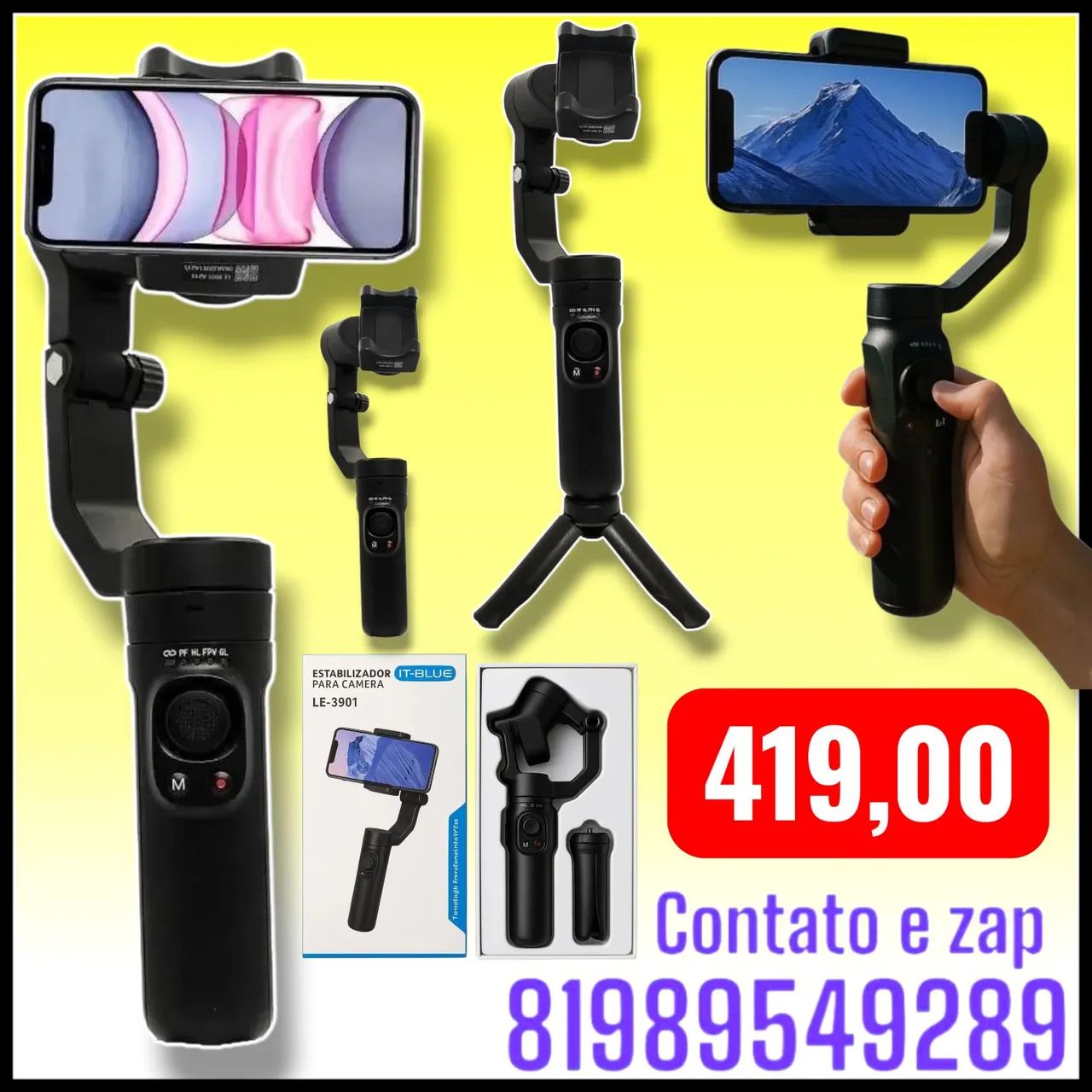 estabilizador gimbal para celular It-Blue LE-3901.
