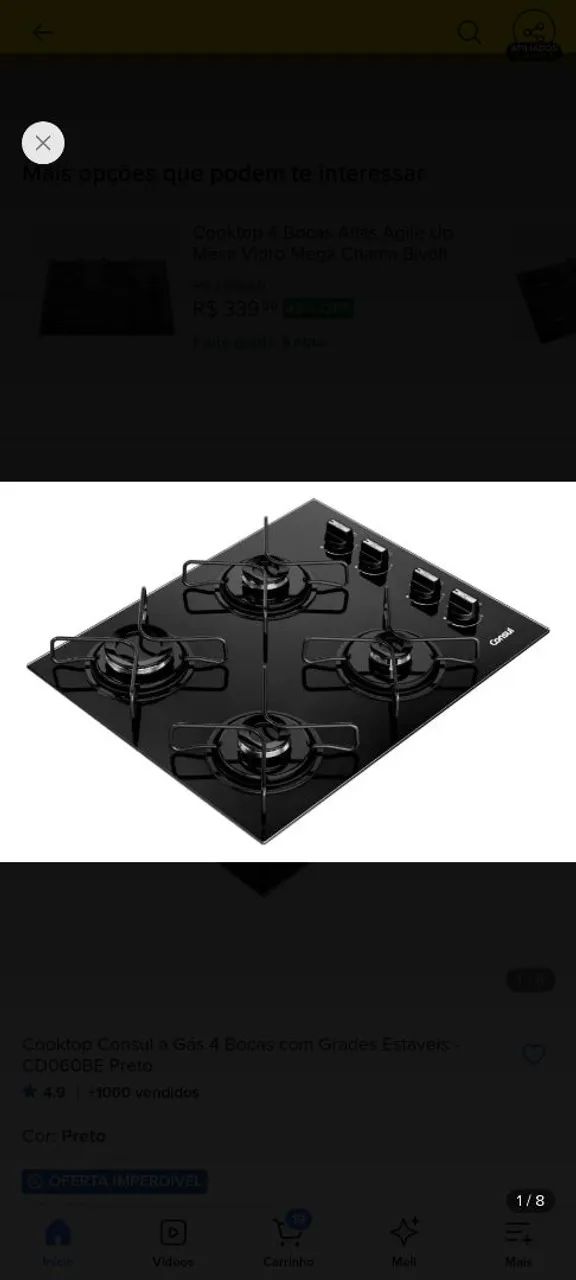 Fogão cooktop