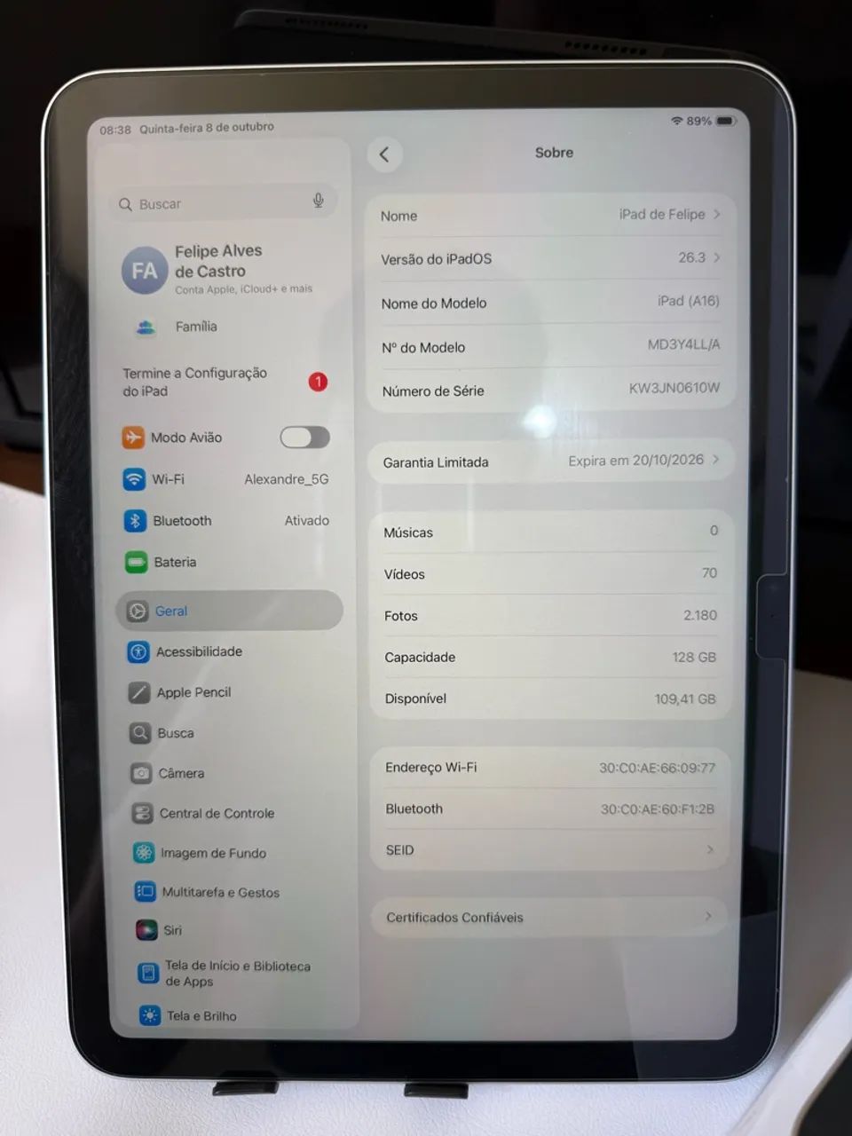 IPAD 11 (A16) 128GB - ACEITO OLX PAY - Foto 4