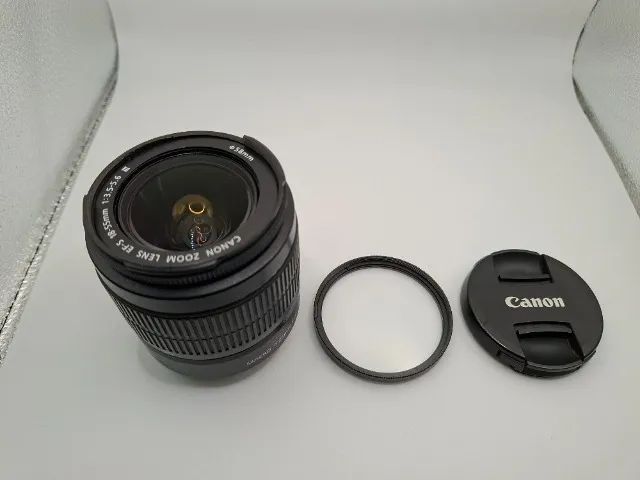 Lente Canon EF-S 18-55mm f/3.5-5.6 III AF Filtro UV Bom Est Gar Loja