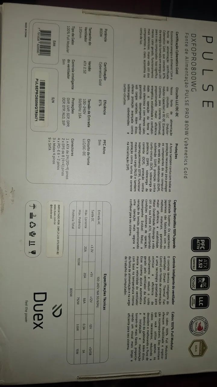 Fonte PC 800w - Foto 2