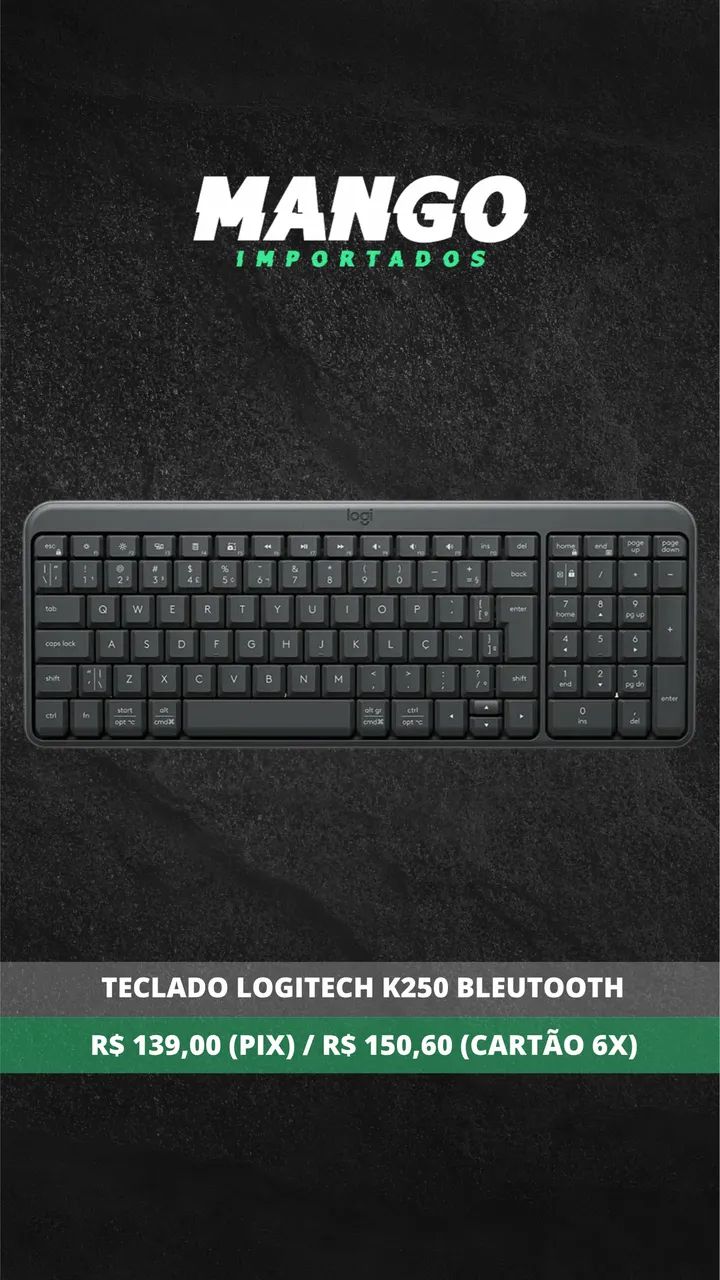Teclado Logitech K250 Bluetooth - Grafite  - Foto 3