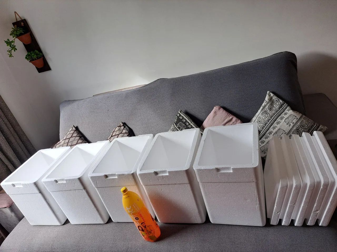 Conjunto de 5 isopor de 28 litros novíssimos  - Foto 2