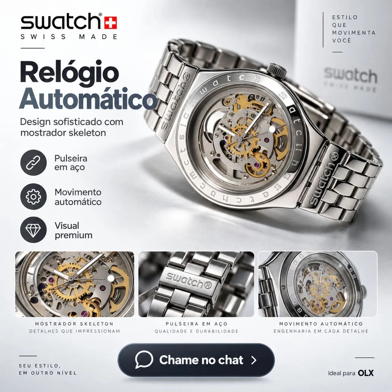 Relogio - Swatch Irony - Automático - Pulseira em Aço 
