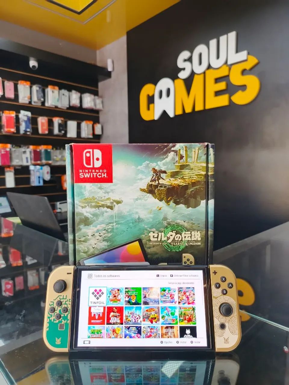 NINTENDO SWITCH OLED ZELDA EDITION DESBLOQUEADO - Consoles de