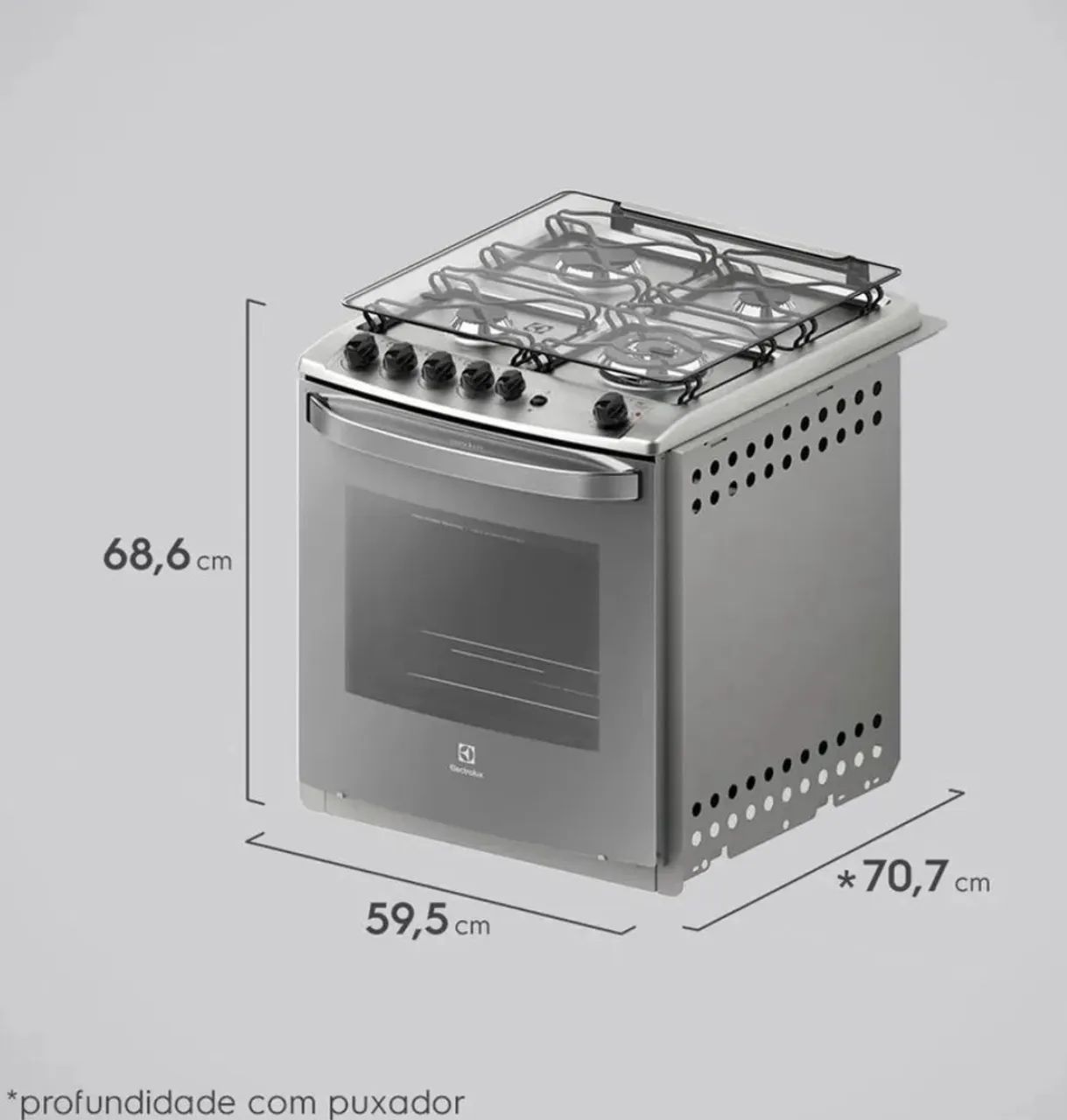 Fogão 4 Bocas de Embutir Electrolux Prata com Grill e Tripla Chama  - Foto 2