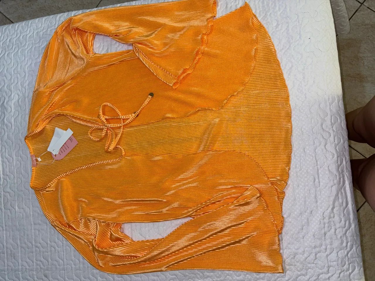 Conjunto feminino laranja calça + blusa - Foto 3