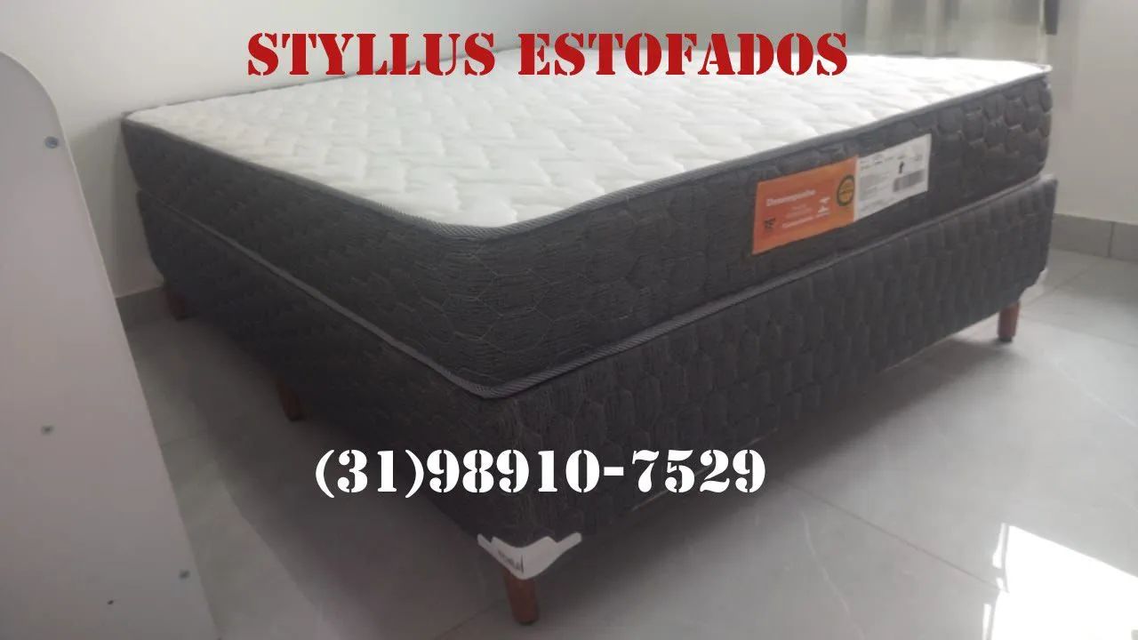 Cama box com colchão novo com molas ensacadas 
