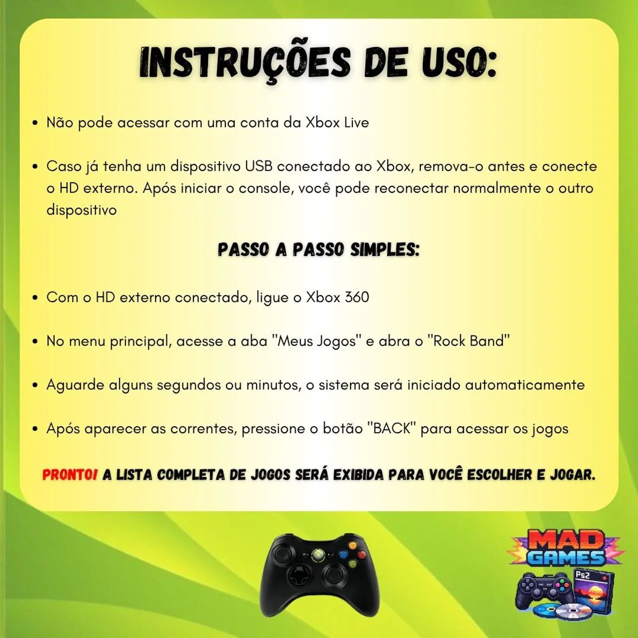 HD Externo LOTADO de jogos para Xbox 360! - Peças e Acessórios de