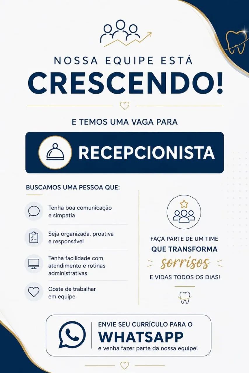 Vaga Recepcionista 