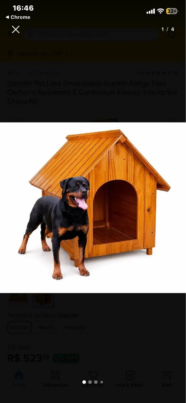 Casa de madeira para cachorro  - Foto 3