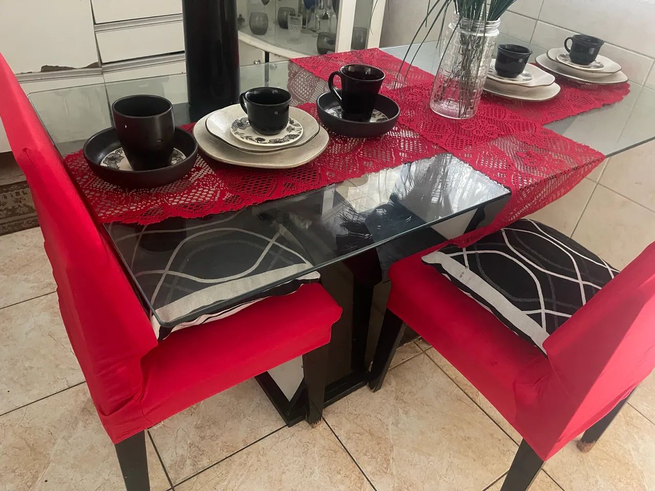 Vendo base de mesa com 6 lugares mesa de vidro *53
