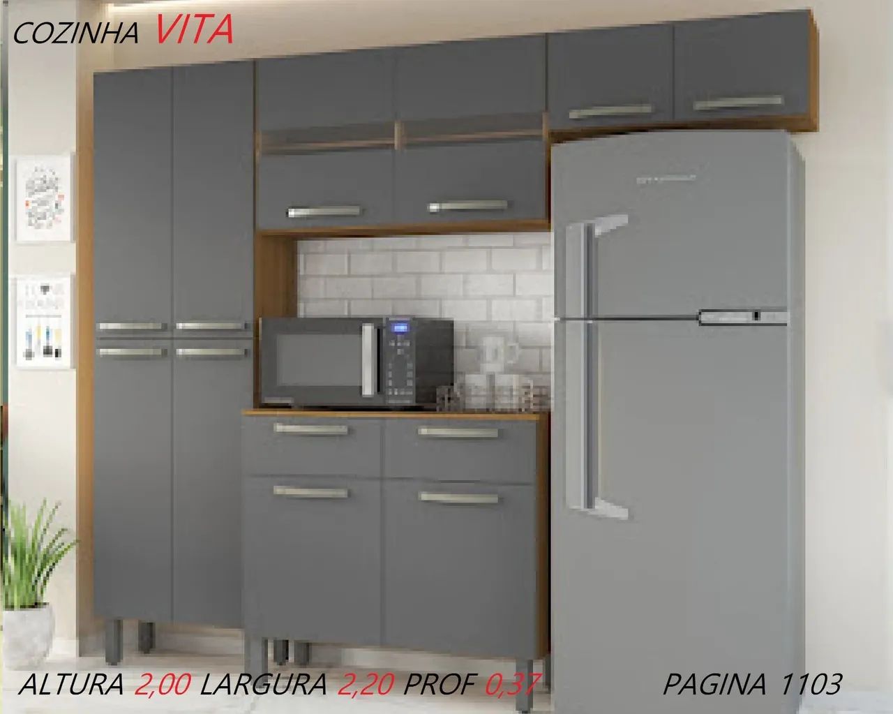 Cozinha completa com balcão 