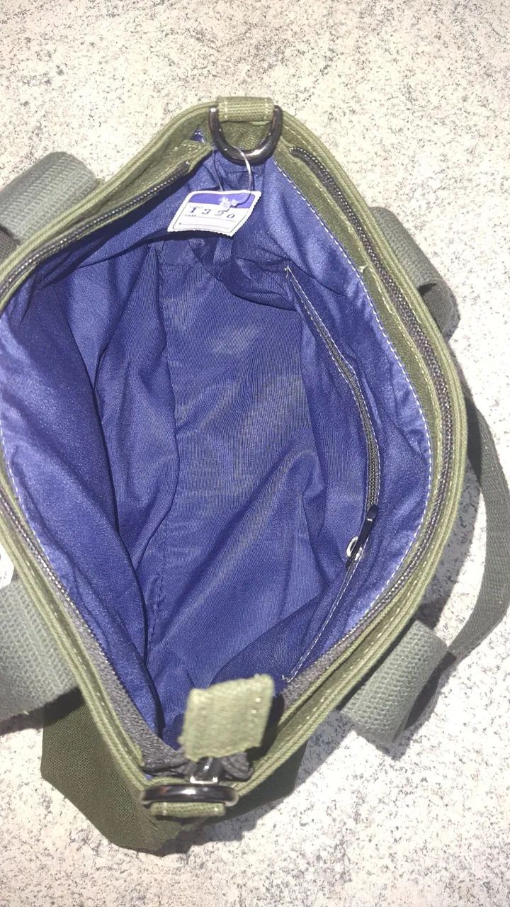 Bolsa em lona verde militar - Foto 4