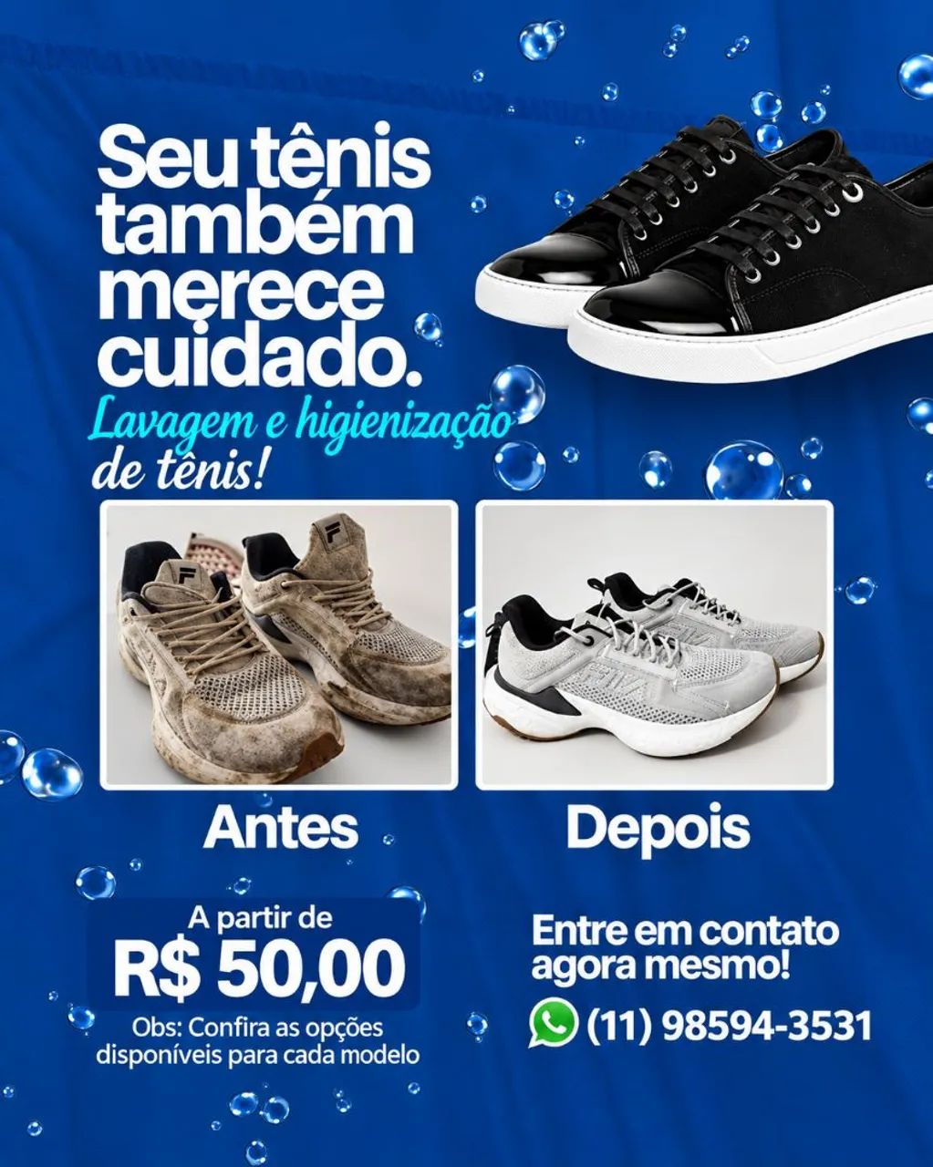 Lavagem e Higeinização de Tênis 