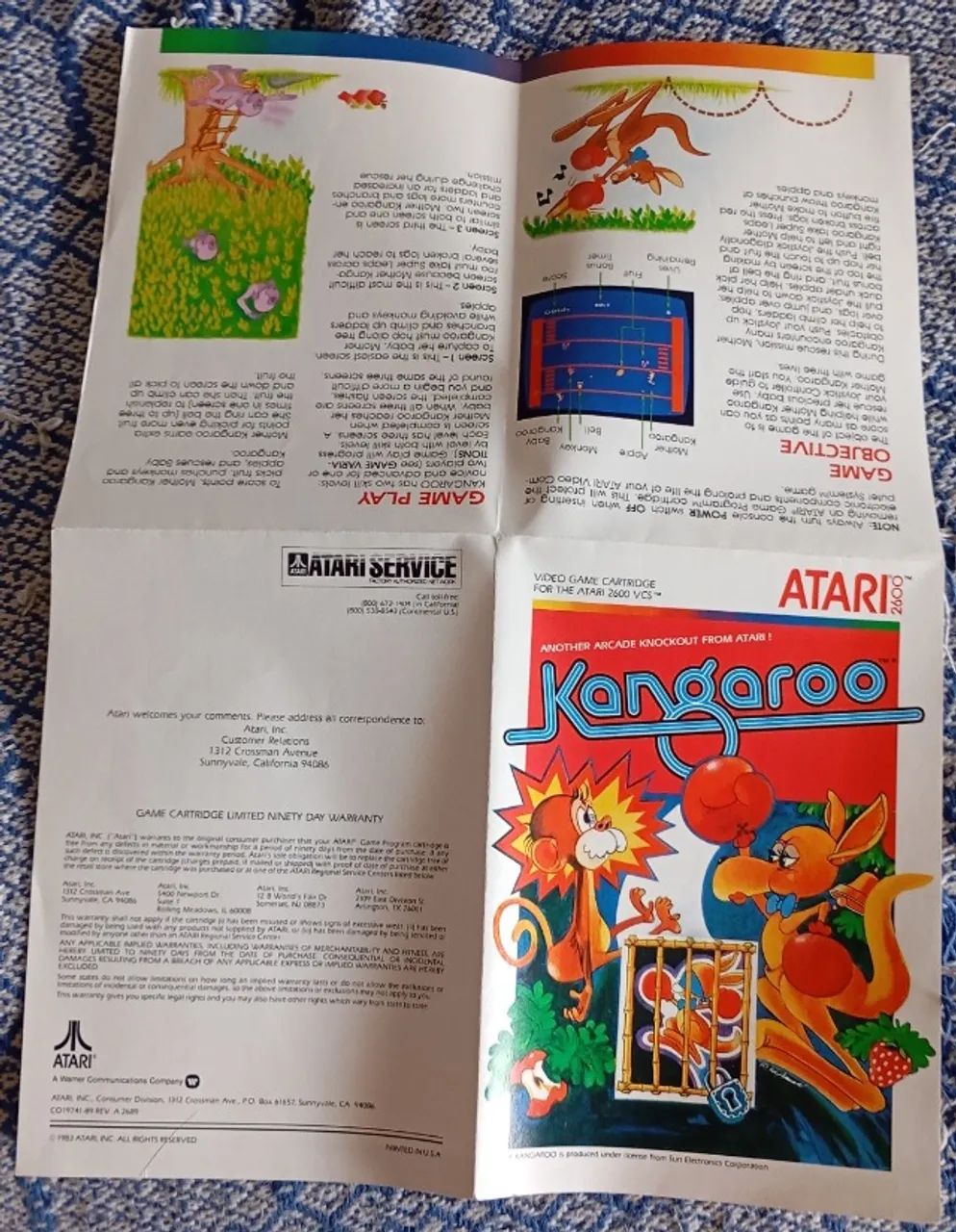 Manual Original Do Cartucho Kangoroo Atari