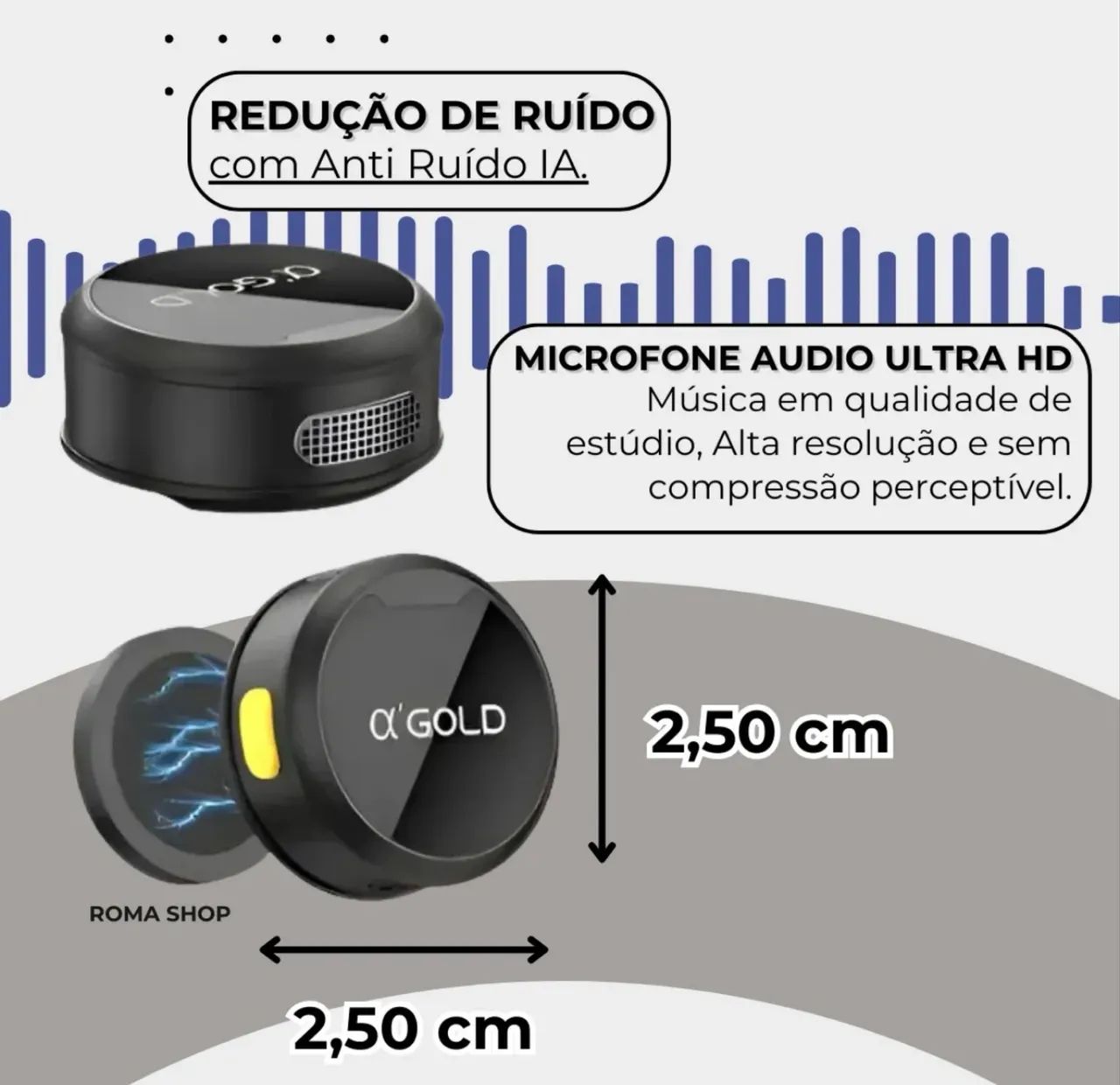 Microfone de lapela - Foto 5