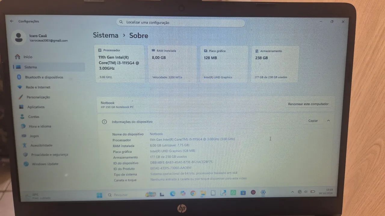 Notebook HP i3 11ª geração  - Foto 3
