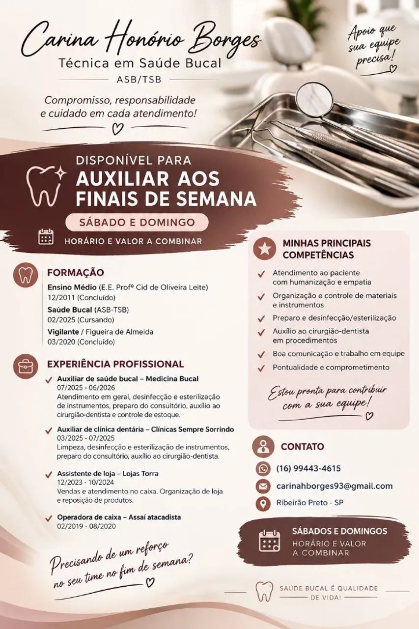 Auxiliar de saúde bucal