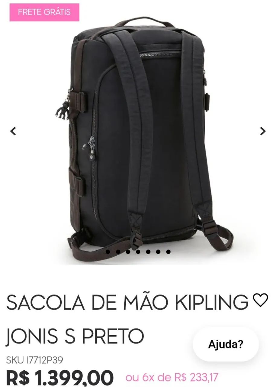 Sacola de mão kipling jonis s - Foto 3
