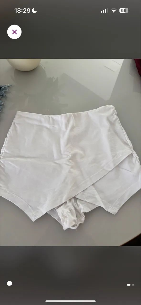 Short saia branco p