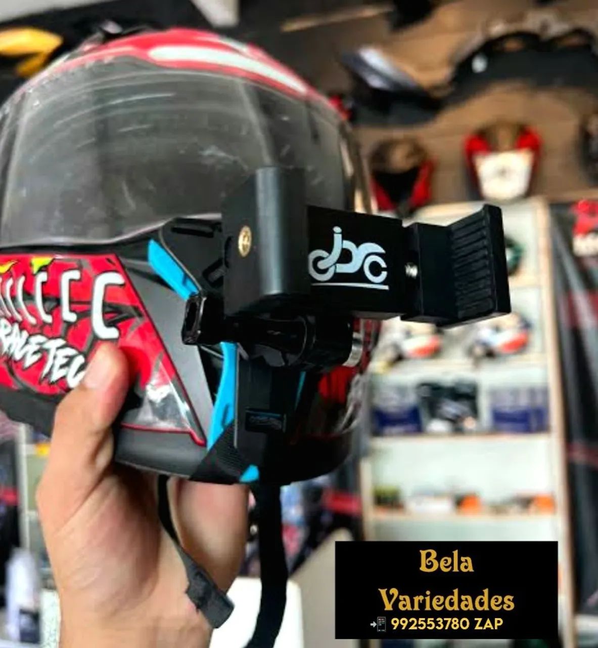 SUPORTE CELULAR PARA CAPACETE CÂMERA GROPO AVENTUREIRO - Foto 4