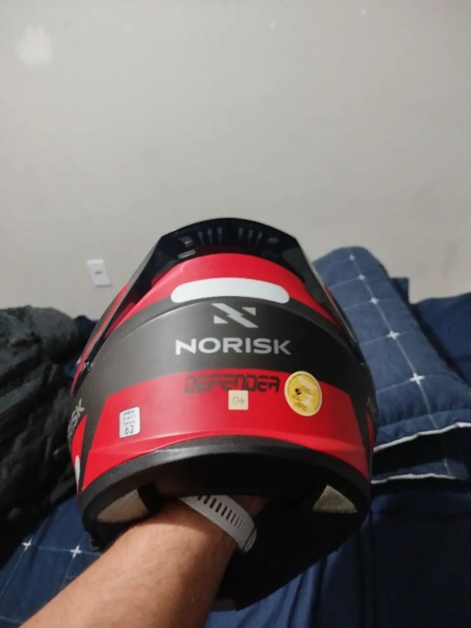 Capacete Norisk Defender vermelho e preto n62  - Foto 2