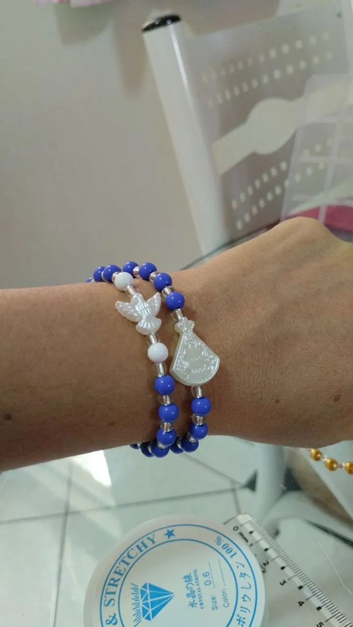 Pulseira nossa senhora+ divino espírito santo  - Foto 4