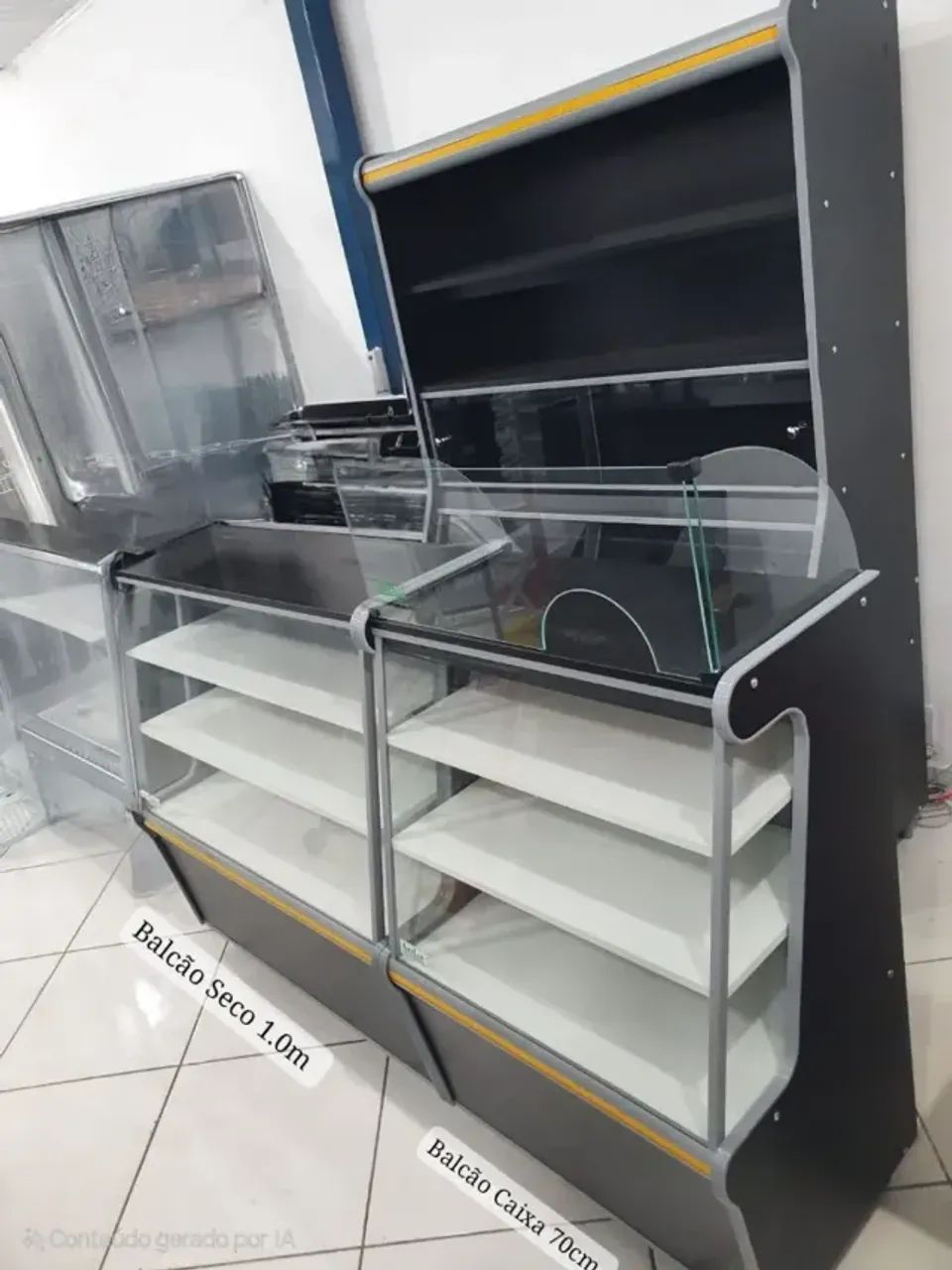 Balcão Vitrine Seco Expositor para Padarias NOVO - Foto 4